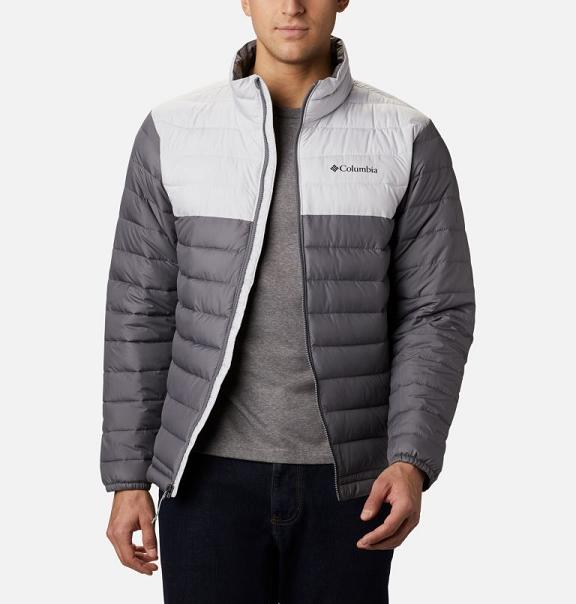 Columbia Powder Lite Insulated Jacket Grey For Men's NZ94561 New Zealand